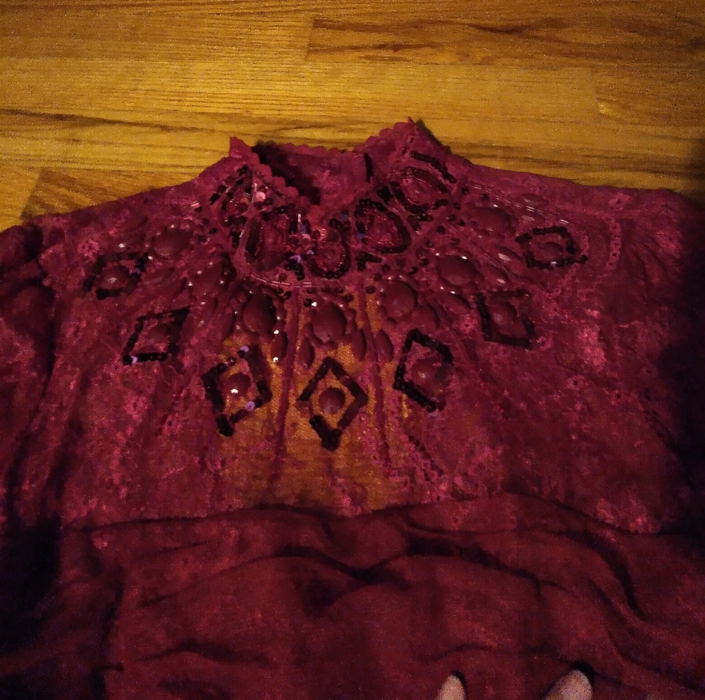 Crimson bebe embellished dress